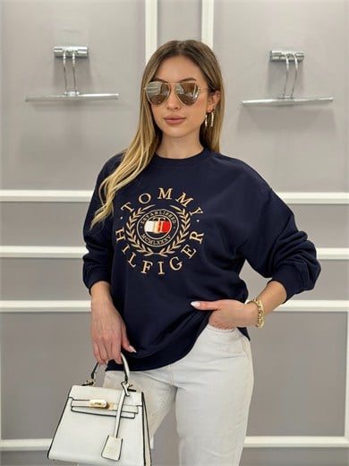 TH Premium Gold Nakışlı Sweatshirt Lacivert 