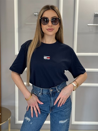 Th Premium Nakış Yazılı Lacivert Tişört 
