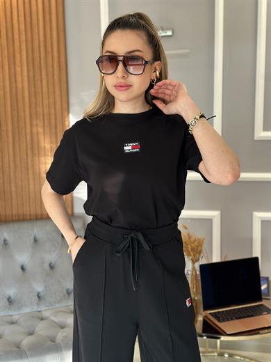 Th Tişört Arma Detaylı Siyah