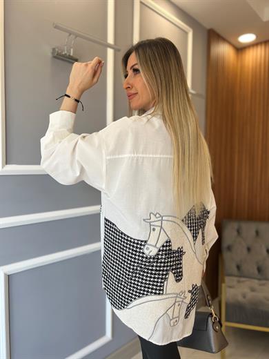 Tuvid Detaylı Gömlek