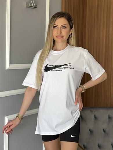 Uzun T-shirt Beyaz