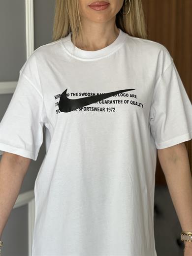 Uzun T-shirt Beyaz