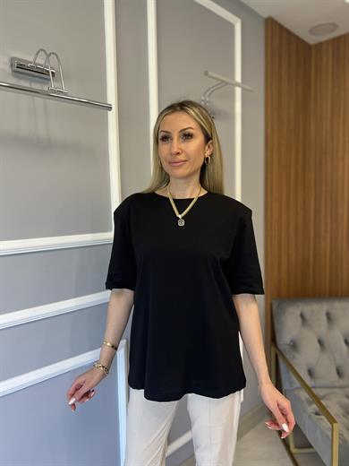 Vatkalı T-shirt Siyah