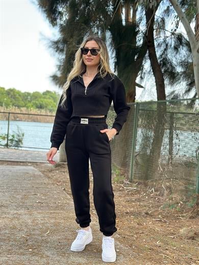 Vera Eşofman Takım Fermuarlı Siyah