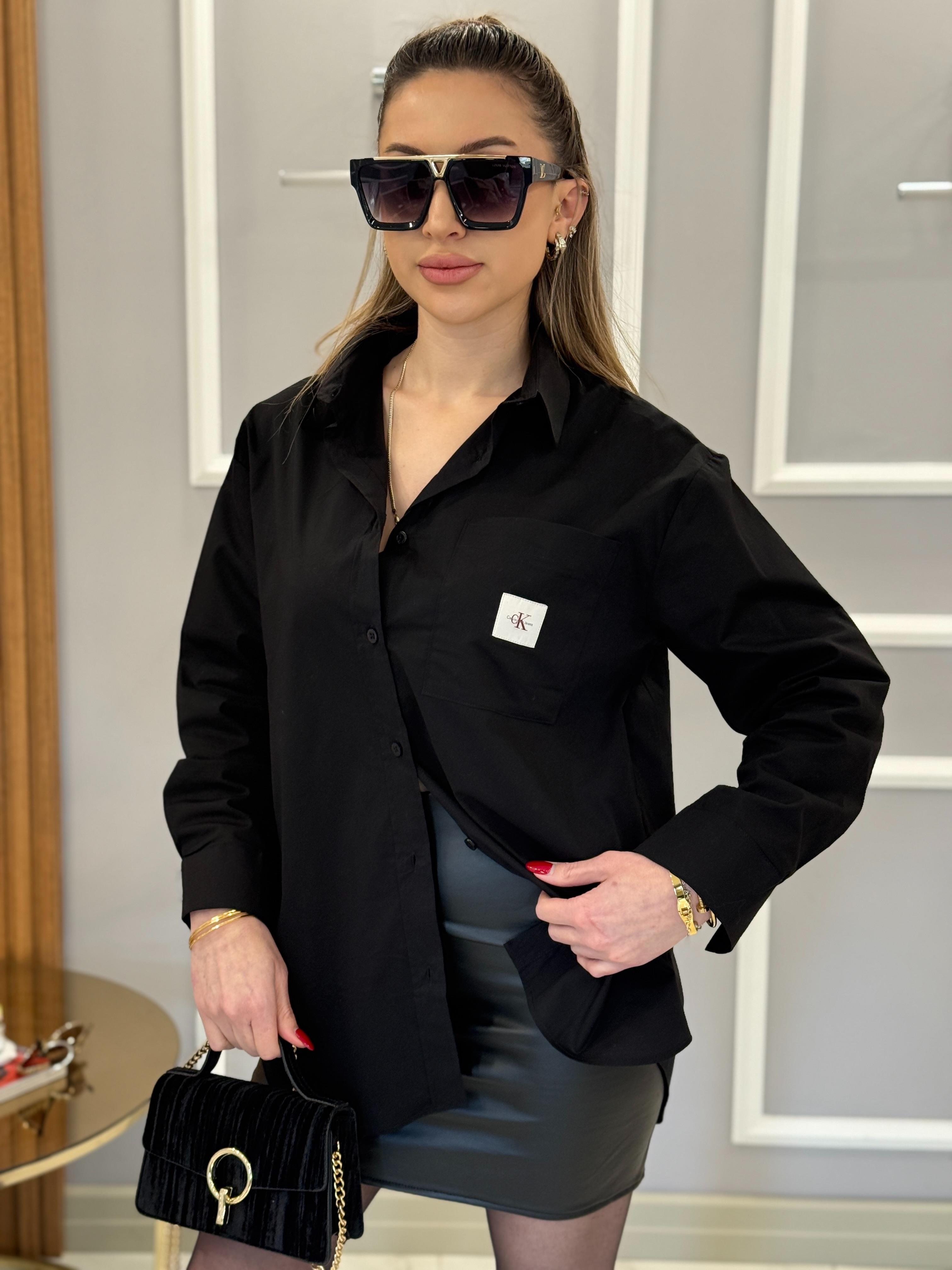 Cn Oversize Premium Siyah Gömlek 