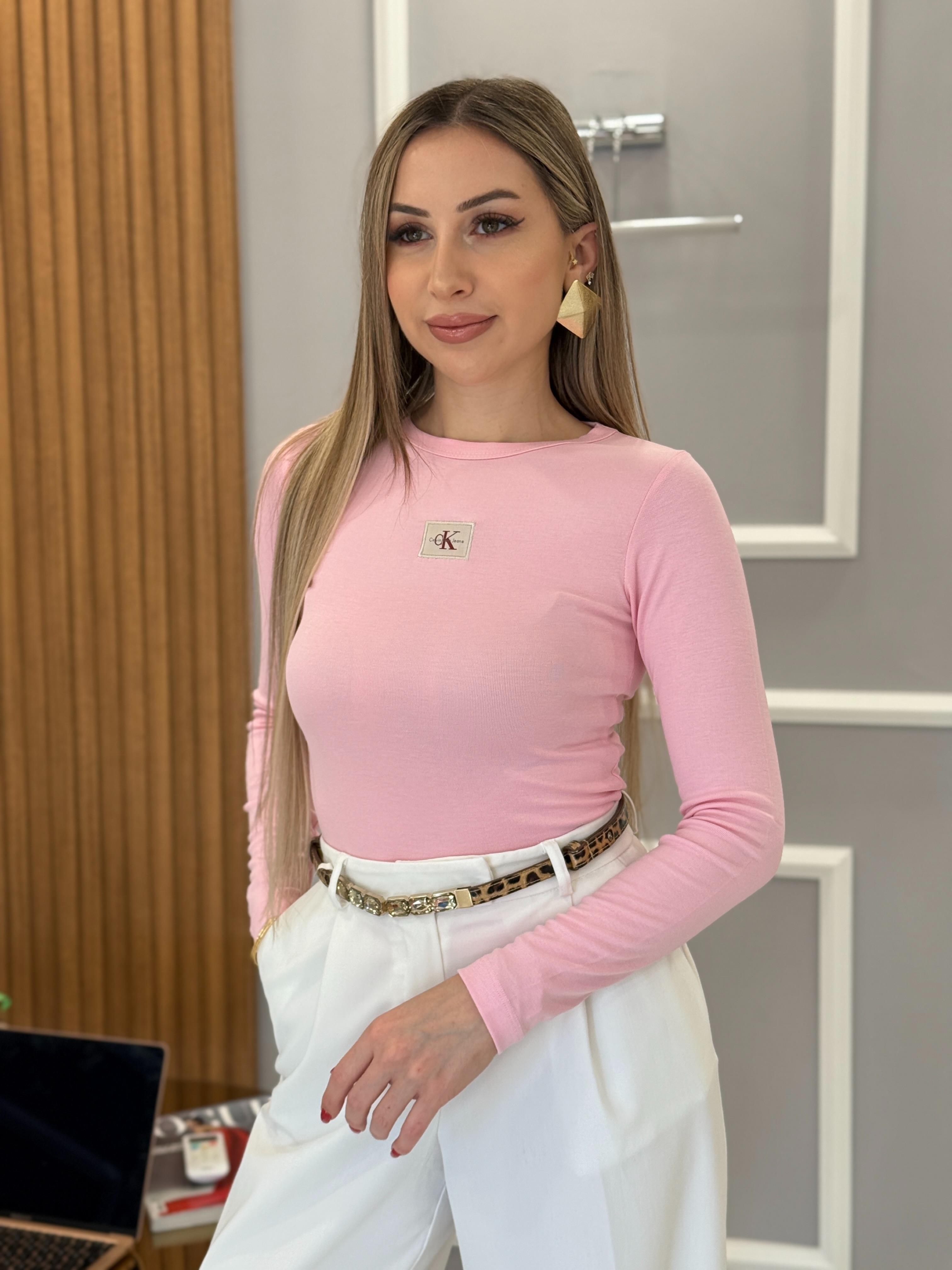 Cnk Likralı Bluz Pembe