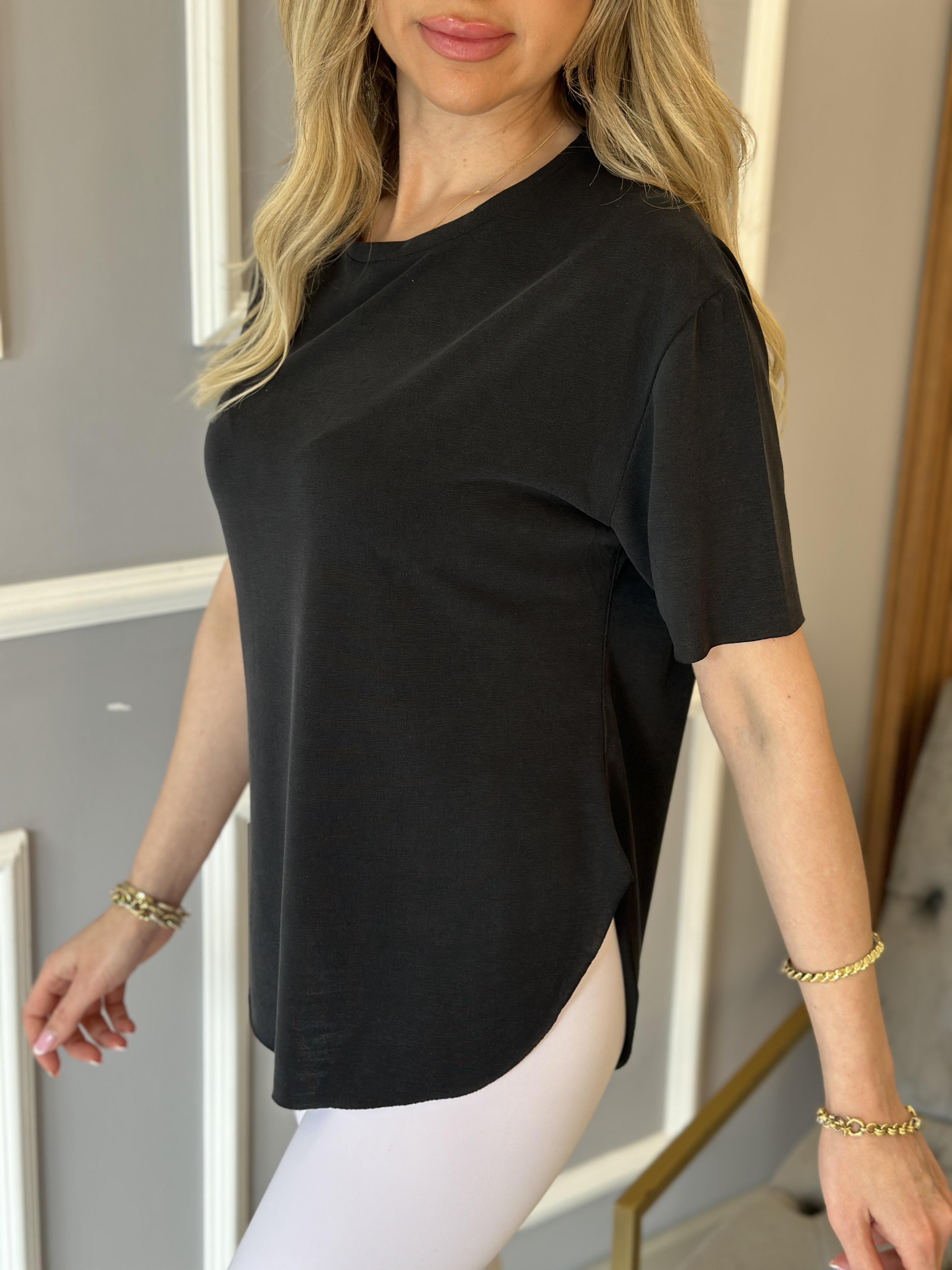 Oys T-shirt Modal Kumaş Siyah
