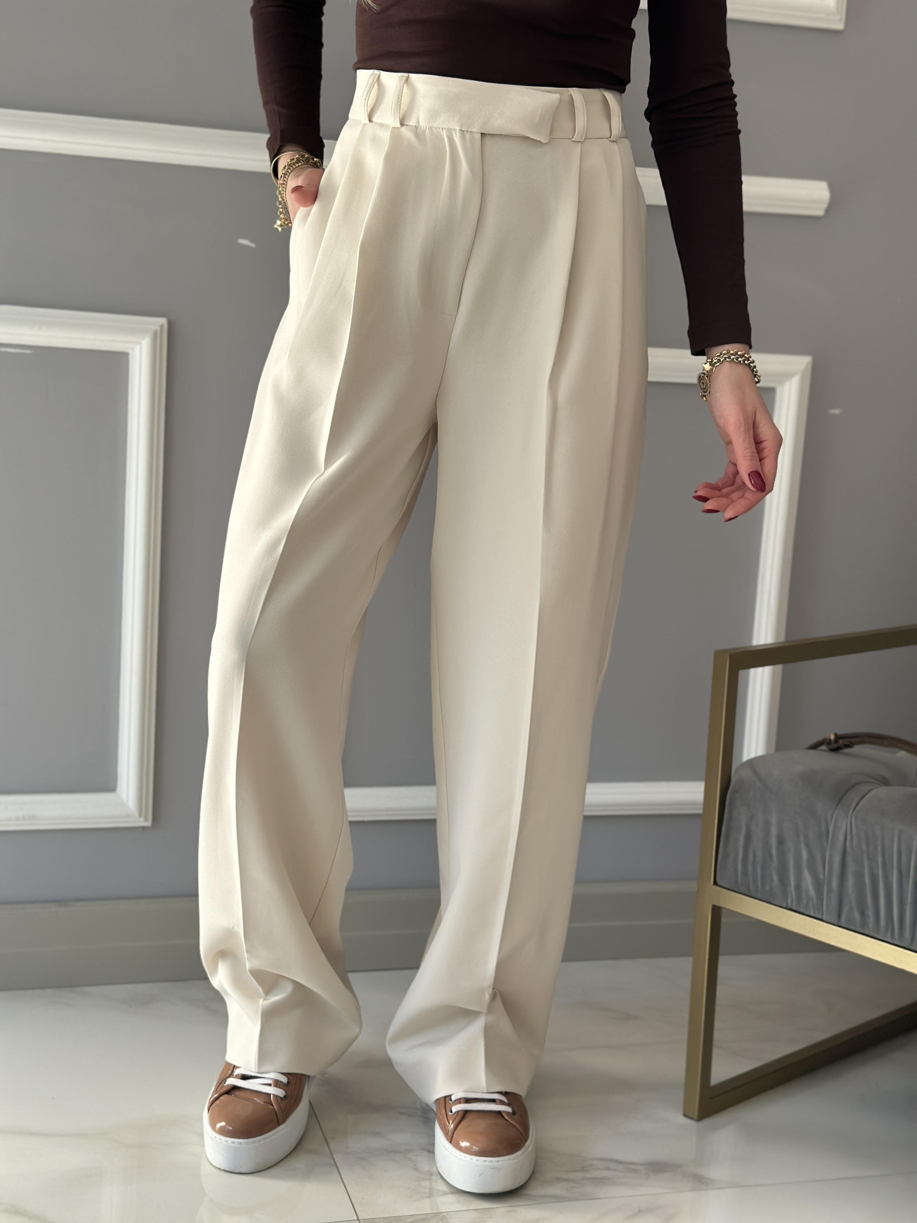Pantolon Palazzo Premium Ekru