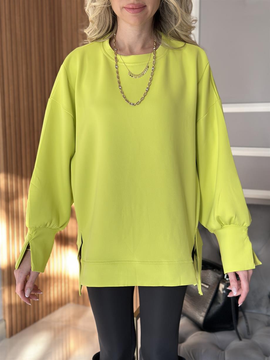 Sweatshirt Oversize Neon Yeşil