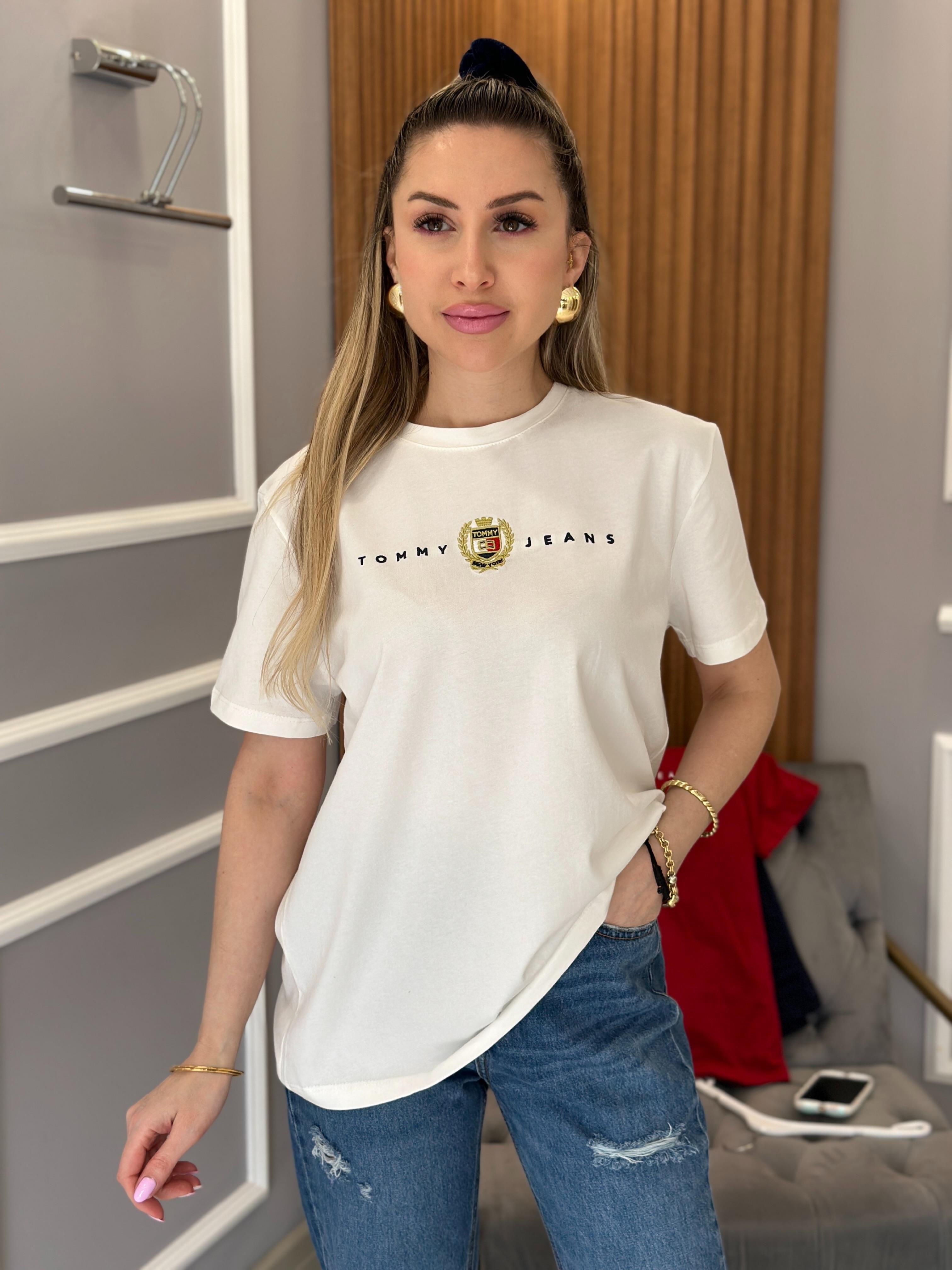 Th T-shirt Gold Arma Detaylı Beyaz