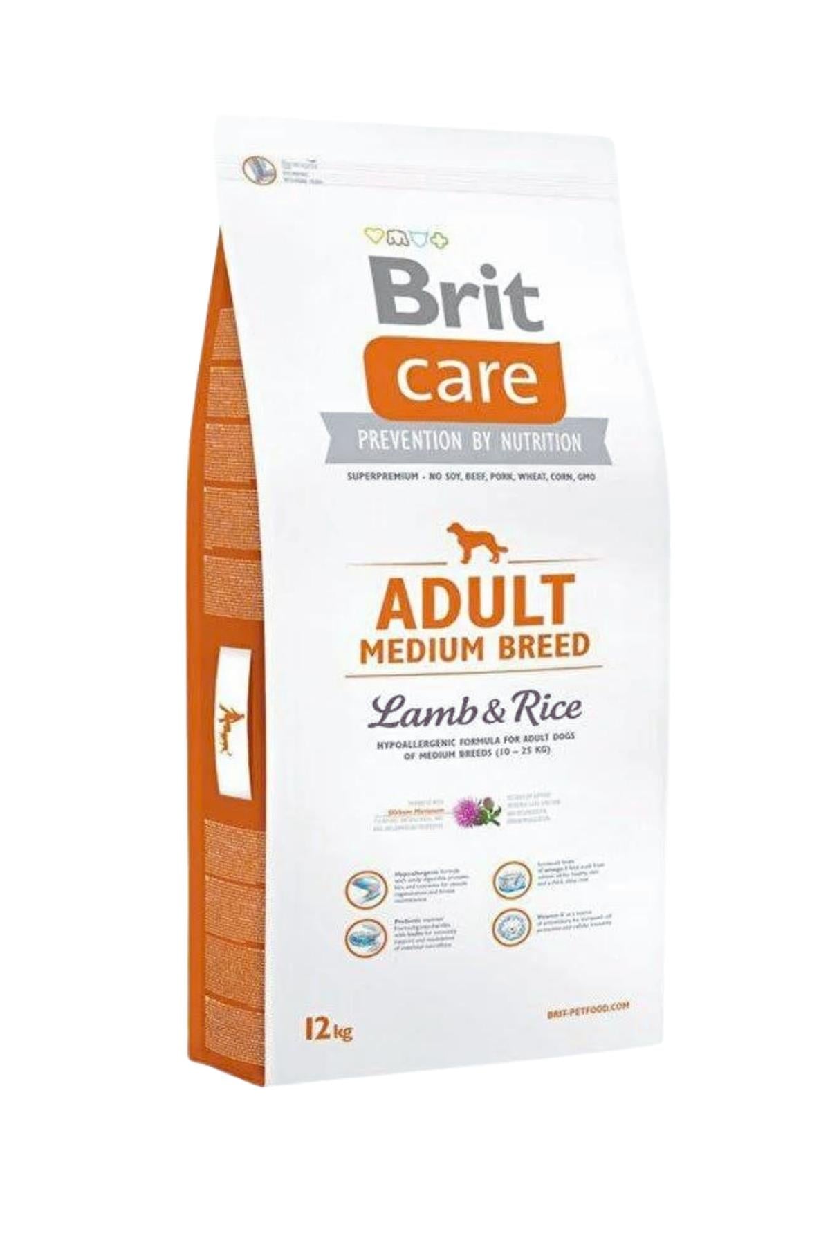 Brit Care Hypo-Allergenic Kuzulu Ve Pirinçli Orta Irk Yetişkin Köpek Maması 12kg