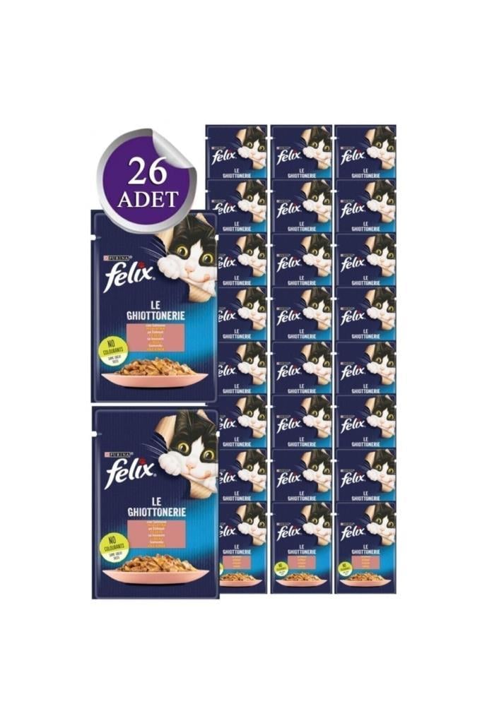FELİX Somonlu Yaş Kedi Maması 26 Adet X 85 Gr. (yeni Paket)