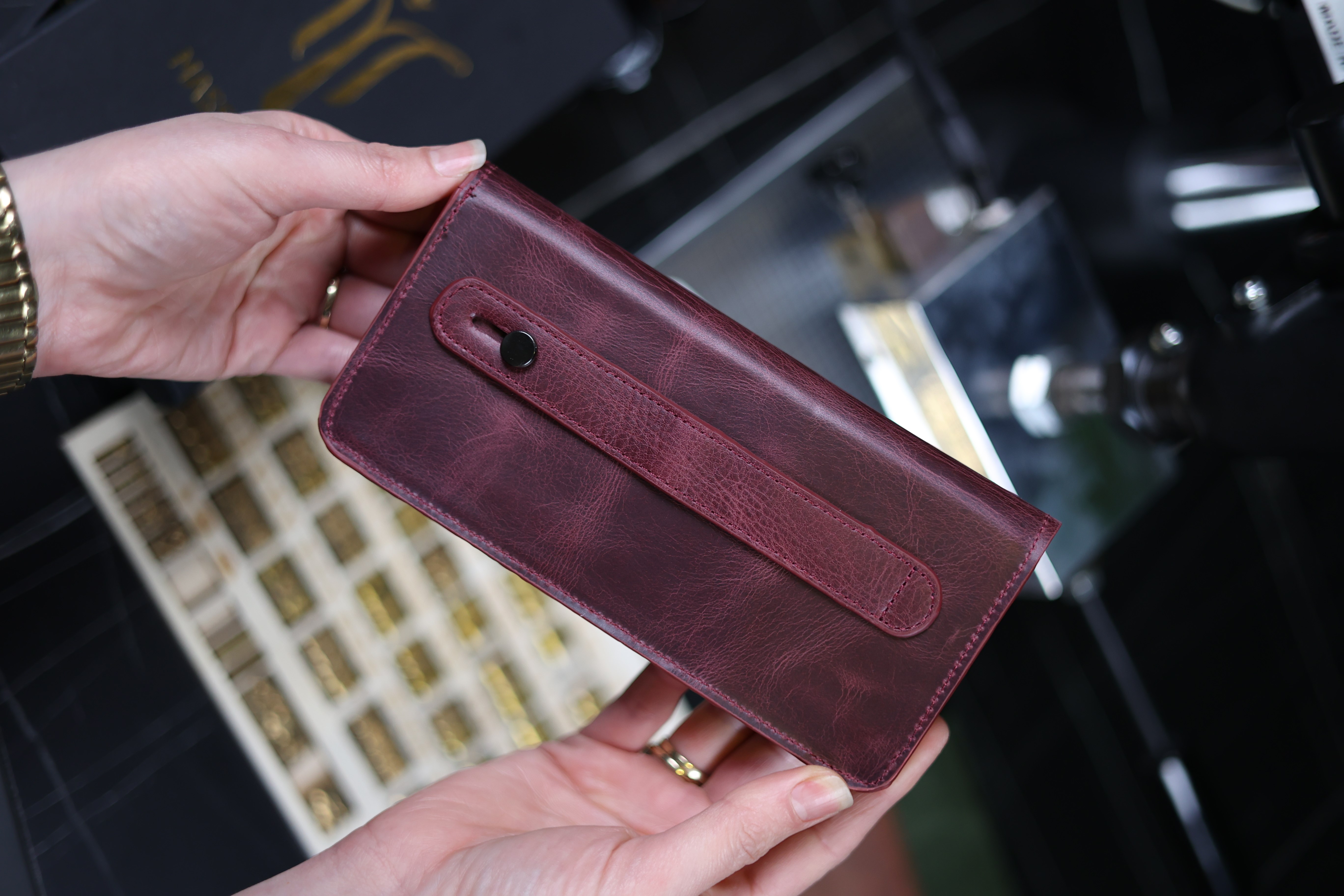 Bordo Hakiki Deri Telefon Cüzdan