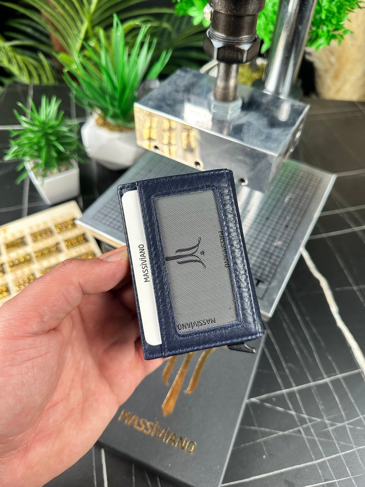 Mechanism wallet navy blue