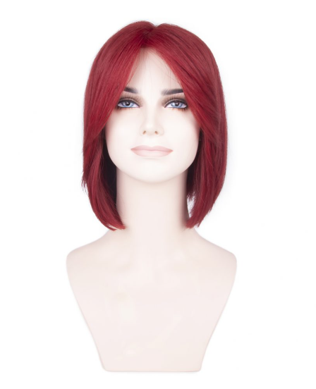 Kızıl Bakır Kısa-Küt Düz Tül Peruk