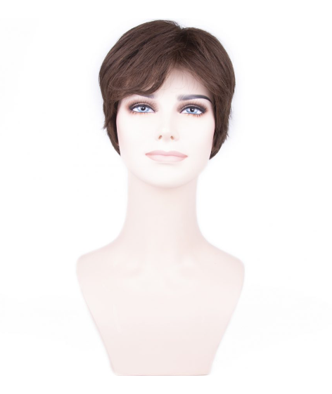 Brunette Very Short Straight Tulle Wig