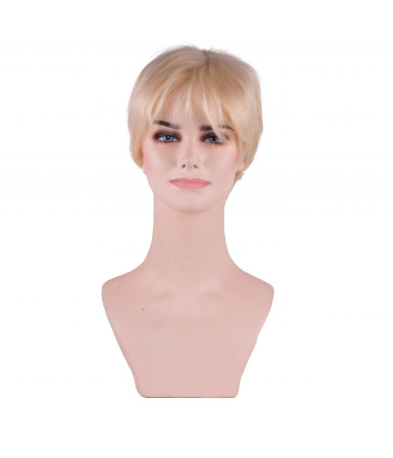Short Platinum Tulle Wig 10-12