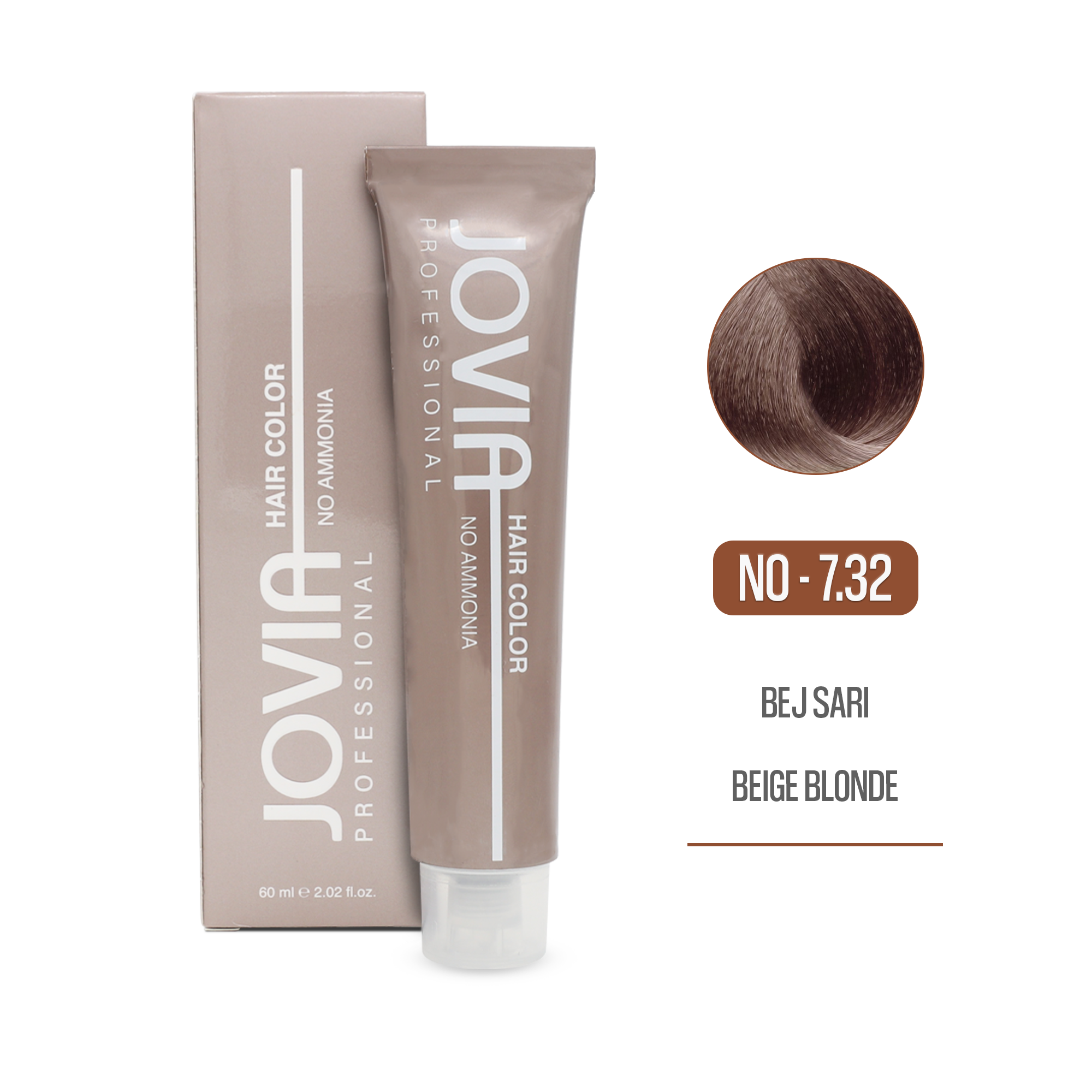 Saç Boyası (Amonyaksız) -  7.32 - Bej Sarı (Beije Blonde Hair Color No Ammonia) 60 ml