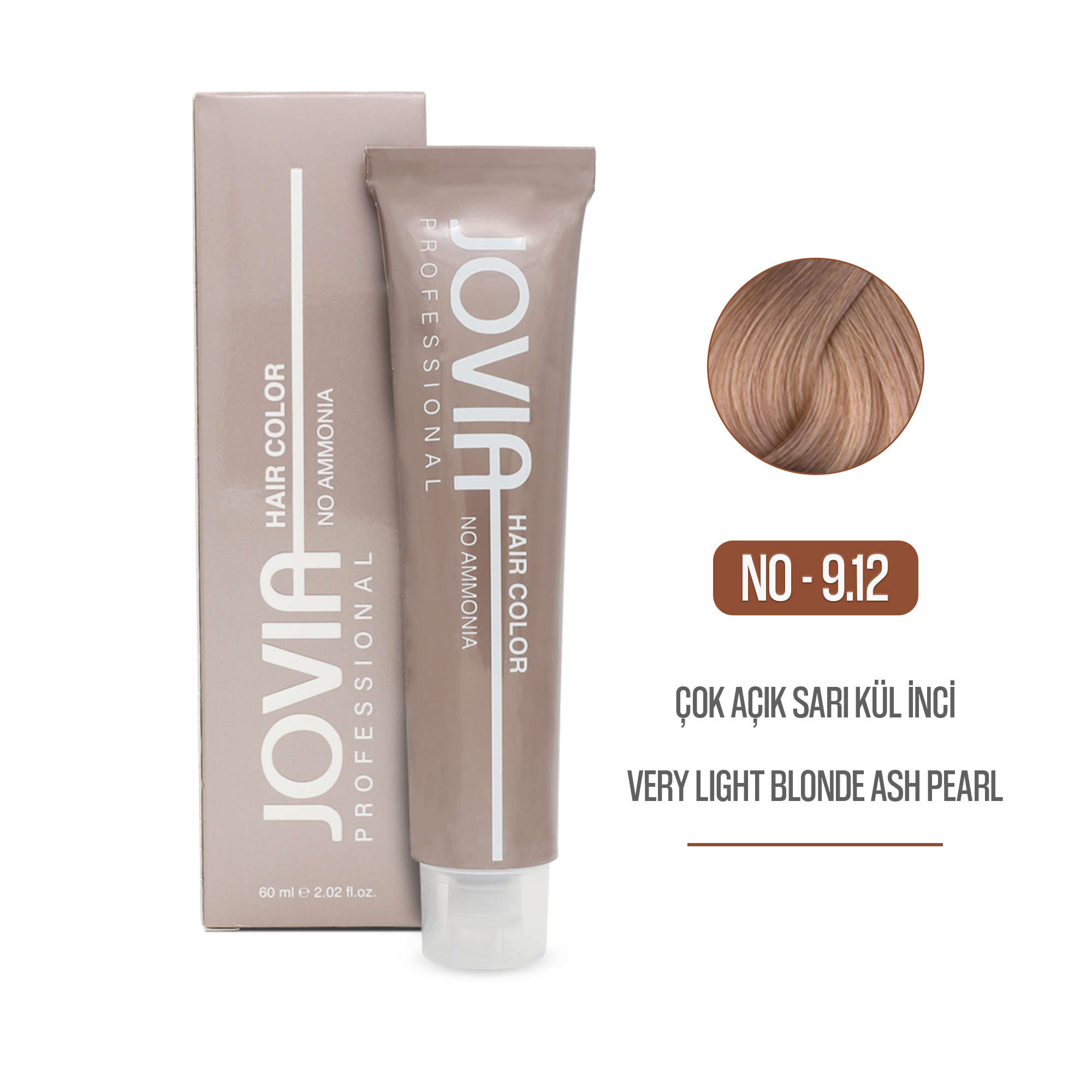 Saç Boyası (Amonyaksız) -  9.12 - Çok Açık Sarı Kül İnci (Very Light Blonde Ash Pearl Hair Color No Ammonia) 60 ml