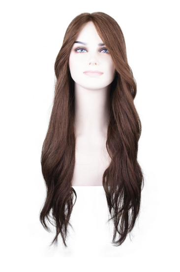 Long Brown Straight Tulle Wig 1-9