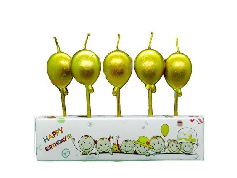 Balonlar Gold 5'li Set Mum