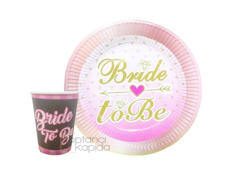 Bride To Be Karton Tabak Bardak 8'li Set