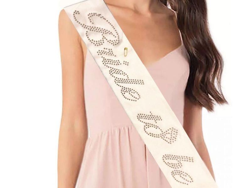 Bride To Be Taşlı Beyaz Gümüş Kuşak