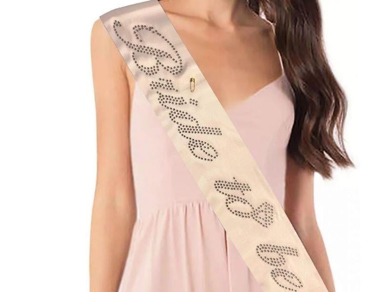 Bride To Be Taşlı Pembe Gümüş Kuşak