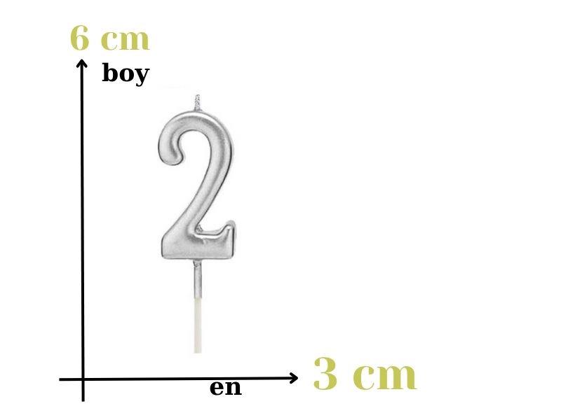 Gümüş Rakam Mum 2