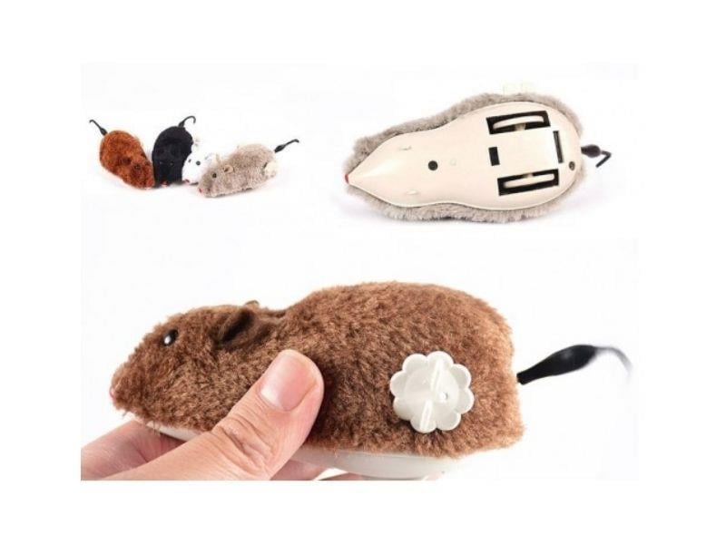 Kurmalı Kedi Eğitim Oyuncağı Tüylü Fare