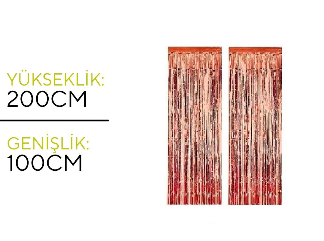 Metalize Arka Fon Perde Rose Gold Renk