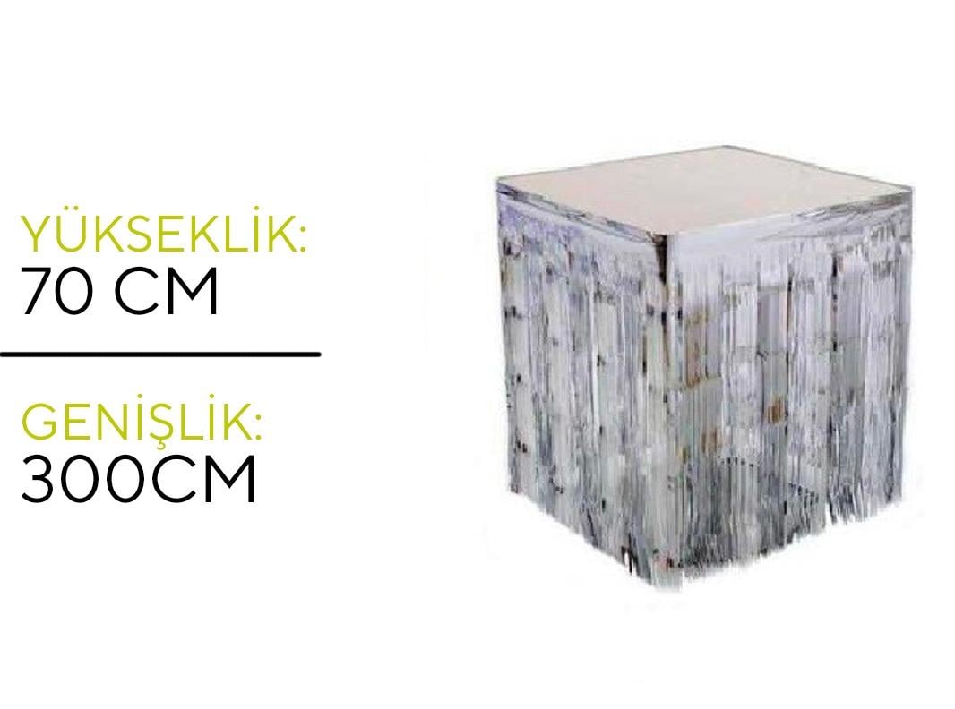 Metalize Masa Eteği Gümüş Renk