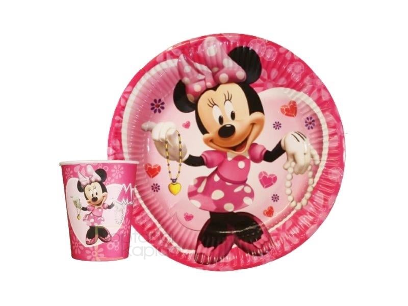 Minnie Mouse Karton Tabak Bardak 8'li Set