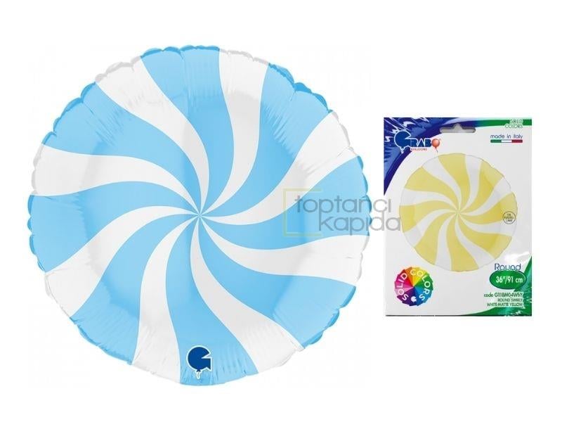 P. Round Swırly Blue Grabo Marka Folyo Balon