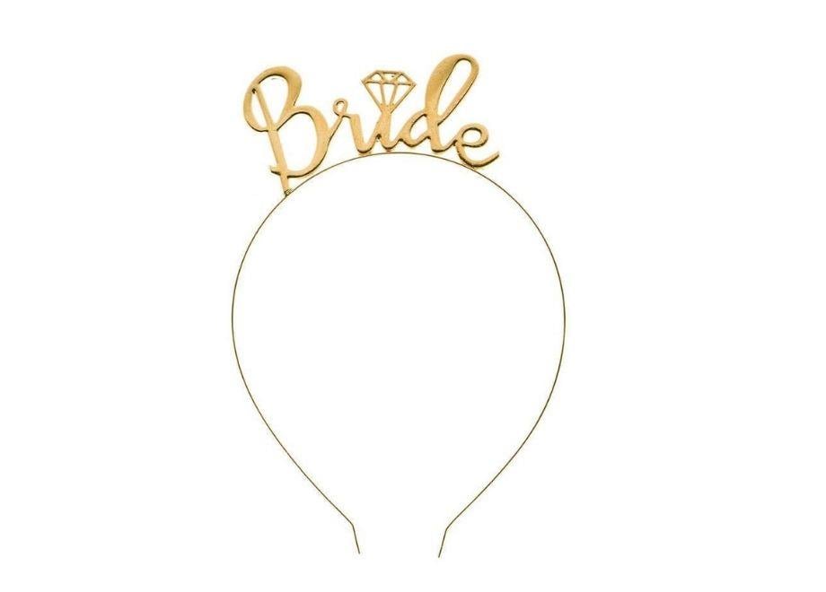 Pırlantalı Bride Metal Taç Gold Renk