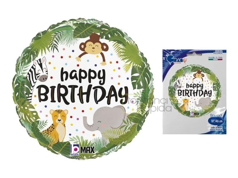 Safari Jungle Birthday Happyy Birthday Grabo Marka Folyo Balon