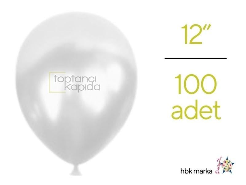 Toptan Metalik Balon Beyaz HBK