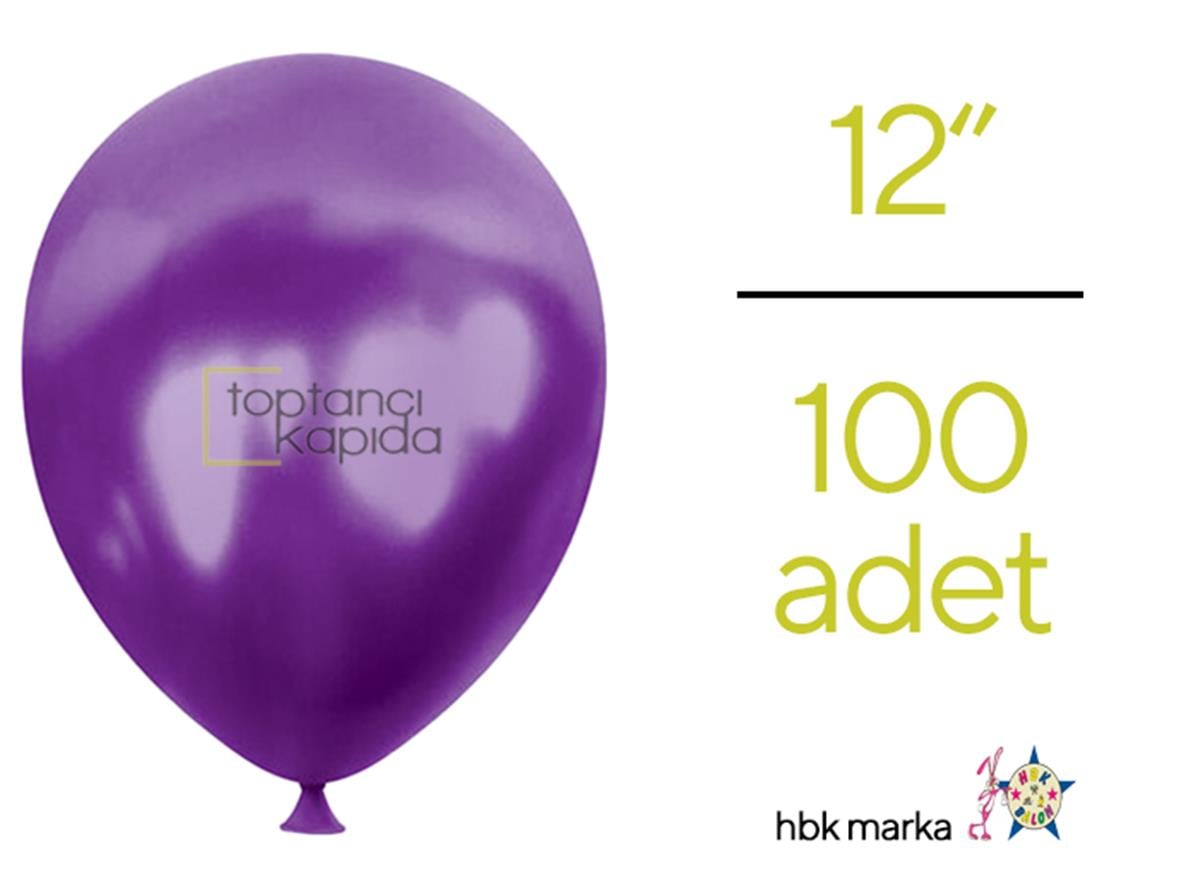 Toptan Metalik Balon Mor HBK
