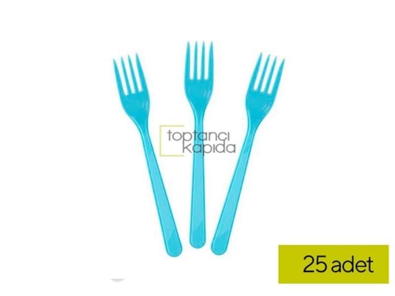 Toptan Plastik Çatal Mavi