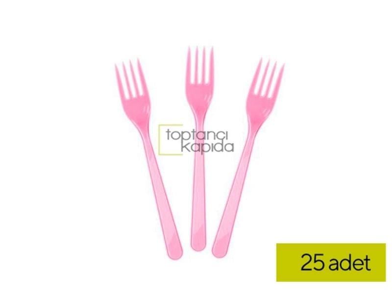 Toptan Plastik Çatal Pembe