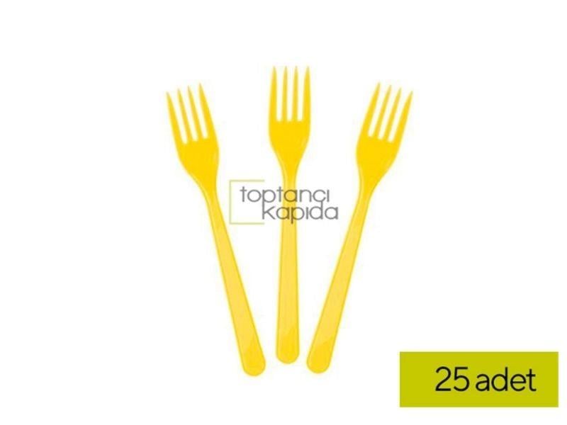 Toptan Plastik Çatal Sarı