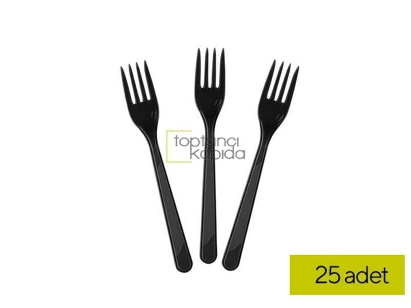 Toptan Plastik Çatal Siyah