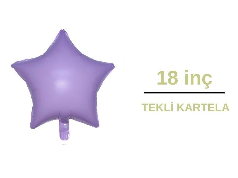 Yıldız Folyo Balon Makaron Lila 18inç