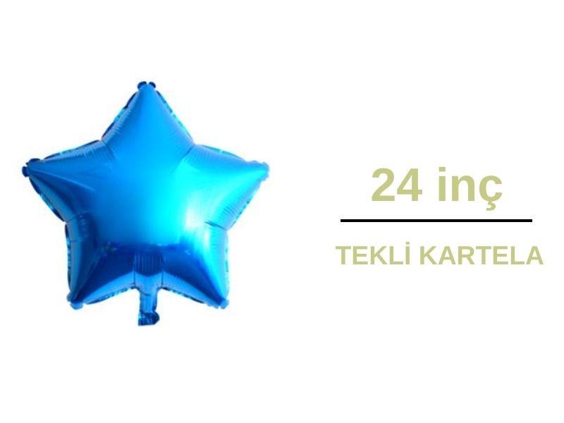 Yıldız Folyo Balon Mavi Renk 24inc