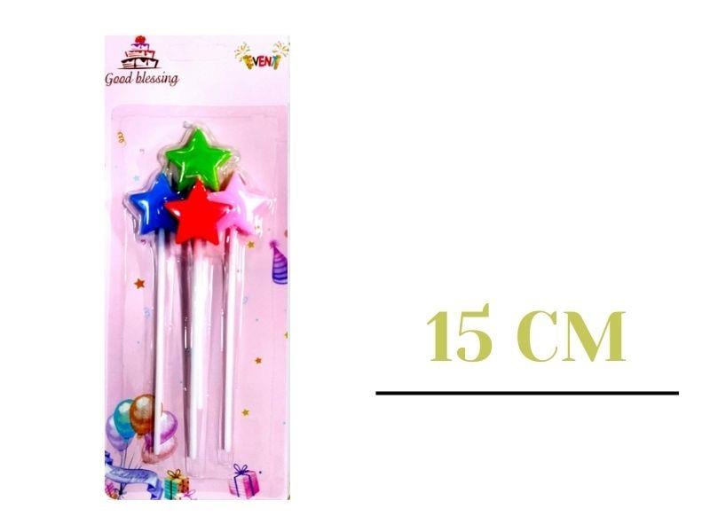 Yıldız Model Çubuklu Mum 4'lü Set Karışık Renk