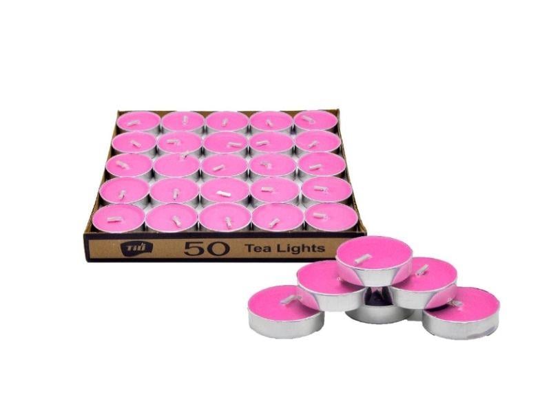 Yuvarlak Tea Light Mum 50'li Pembe Renk
