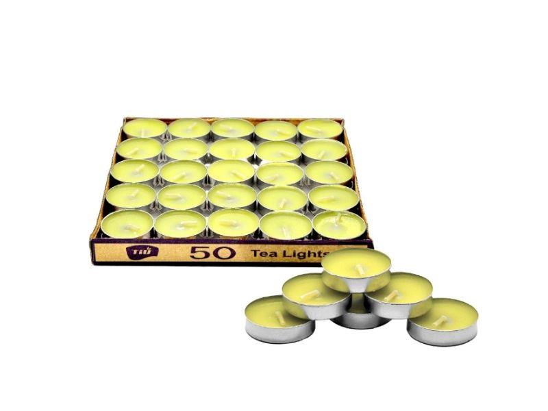 Yuvarlak Tea Light Mum 50'li Sarı Renk
