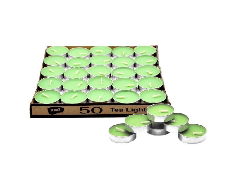 Yuvarlak Tea Light Mum 50'li Yeşil Renk