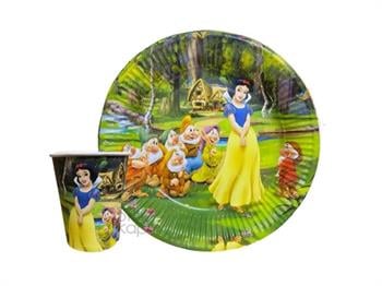 Pamuk Prenses Karton Tabak Bardak 8'li Set