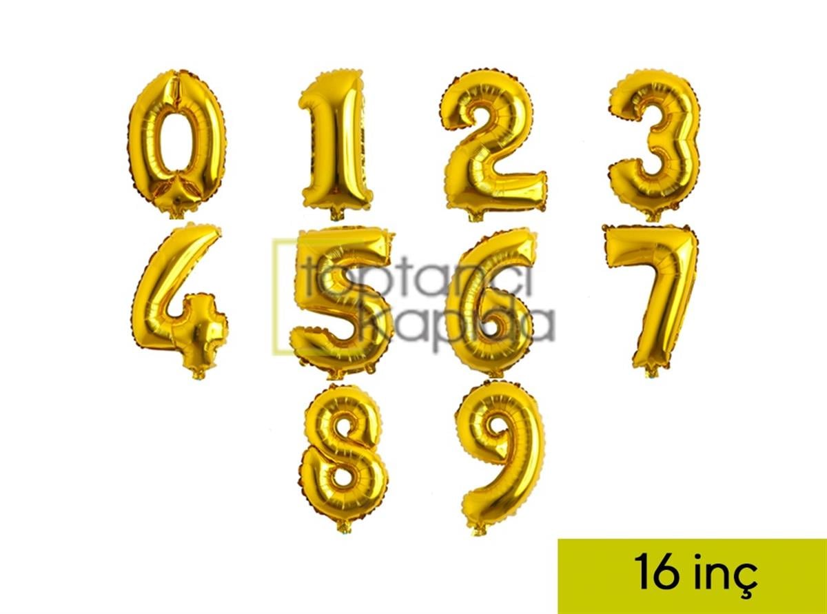 16inç Rakam Folyo Balon Gold